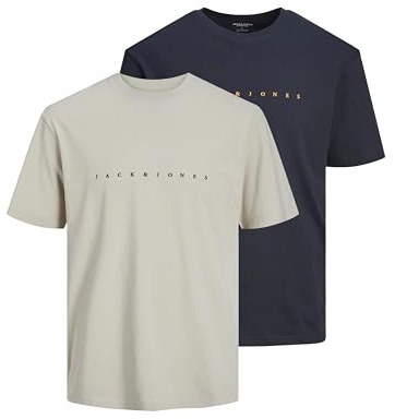 Herren T-Shirts 2er Pack – Slim Fit Shirts aus Baumwolle mit Rundhalsausschnitt, Weiche Kurzarm T-Shirts für Männer, Pflegeleichte Basic Herrenbekleidung Alltag & Freizeit