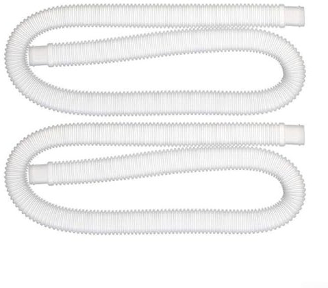 Lot de 2 tuyaux de pompe filtrante de piscine de 3,8 cm en polyéthylène flexible de rechange pour piscine hors sol résistant aux UV compatible avec les systèmes de pompe à cartouche (blanc)