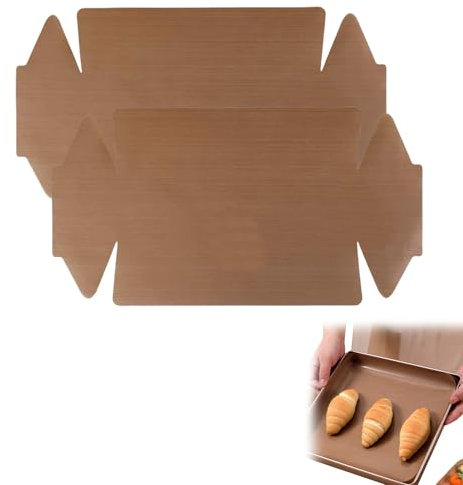 2 Stück Backpapier Wiederverwendbar,Dauerbackfolie für Backblech Backofen,Backfolie Wiederverwendbar,Backpapier Zuschnitte,Dauerbackmatte Hitzebeständig,Dauerbackfolie Kastenform für Springform
