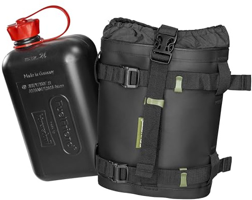 Motorrad Fuel Holder inkl. 2L Benzinkanister, Fuel Friend, Hypalon, universal, S