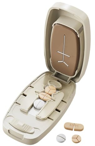 Coupeur et Diviseur de Comprimés - Trancheuse de Coupe Précise | Trancheur di Pilule Compact | Boîtier Sécurisé Portatif | Outil Médical Quotidien for Voyage Médicaments Maison Utilisation Journalière