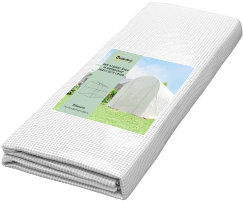 Outsunny Film Serra 4x2m Impermeabile Porta avvolgibile 8 finestre Bianco | Film polietilene, protezione UV, copertura da giardino resistente allo strappo per tunnel in foil