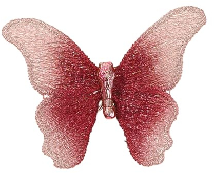 Broche papillon en tissu supplémentaire complexe pour travaux d'aiguille - Hypoallergénique - Confort constant - Broche en tissu artisanal, One Size, Comme décrit