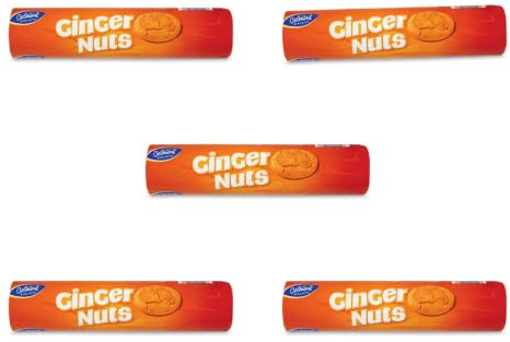 Bizzal Belmont Ginger Nuts Biscuits, Classic Crunchy Snack, 300g, Pack of 5