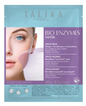Bio Enzymes Mask Anti-Aging - Talika - Anti-Aging Gesichtsmaske - Maske mit Biozellulose für reife Haut - Anti-Falten Maske - ‘Wie eine zweite Haut’ Effekt Maske