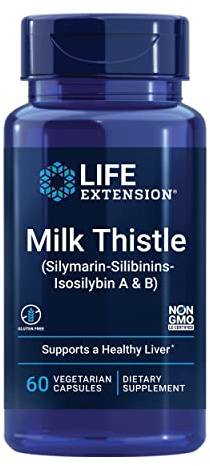 Life Extension Milk Thistle, silymarin, silibinins, isosilybin A & B, Delivers Full-Spectrum Milk Thistle Benefits for Liver Health, Non-GMO, Gluten-Free, Vegetarian, 60 Capsules