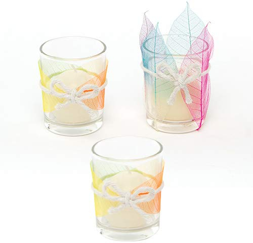Baker Ross Kerzenhalter aus Glas (6 Stück) Bastelspaß - zum Dekorieren und Verzieren mit Glasmalstiften und Aufklebern