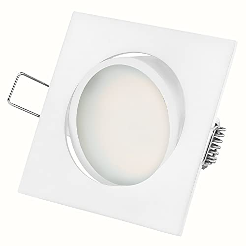 TEVEA Ultra Flach Premium LED Einbauleuchte - austauschbares Led Modul 3.5W 230V 350lm - Weiß Schwenkbar - Einbauspots - Einbaustrahler