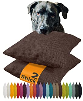 npluseins 2er Pack Kissenhüllen mit Struktur-Muster - Polsteroptik 617.767, 1 Pack (2 Stück) - Kissenhüllen 40 x 40 cm, Schokobraun