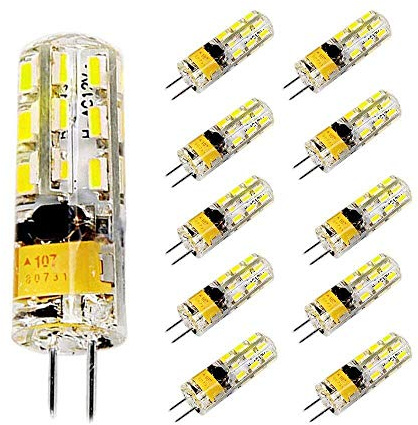 POCKETMAN 10 Pack 2 Watt AC/DC 12V G4 LED Lighting Bulbs, Equivalent to 20W Halogen Track Bulb,6000k Cold Light