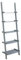 Home Source Ladder Bookcase Shelving Unit Display Ornament Stand Shelf Wall Rack Storage, Grey, 5 Tier