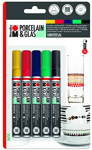 NEU Marabu Porzellan & Glas Stifte Set, BASIC