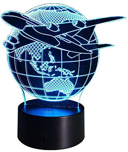 HPBN8 Ltd 3D Space Shuttle Lampe USB Power 7 Farben Amazing Optical Illusion 3D wachsen LED Lampe Formen Kinder Schlafzimmer Nacht Licht.