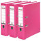 Falken 3er Pack PP-Color Kunststoff-Ordner. Made in Germany. 8 cm breit DIN A4 Pastell-Farbe pink Vegan