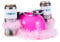 Relaxdays Bierhelm Pink, Helm mit Schlauch, für 2 Dosen Bier, Junggesellenabschied Frau, Party Trinkhelm, rosa Federn