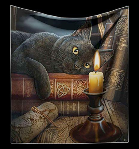 Lisa Parker Kuscheldecke Hexen Katze - Witching Hour | Fantasy Sofadecke, 140x160 cm