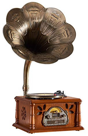 Gramophone Platine Vinyle, Bureau Vintage Phonographe Conversion avec Trois Vitesses 33/45/78 Tours Soutien Lecture USB Lecture Bluetooth Lecture de CD Sorties
