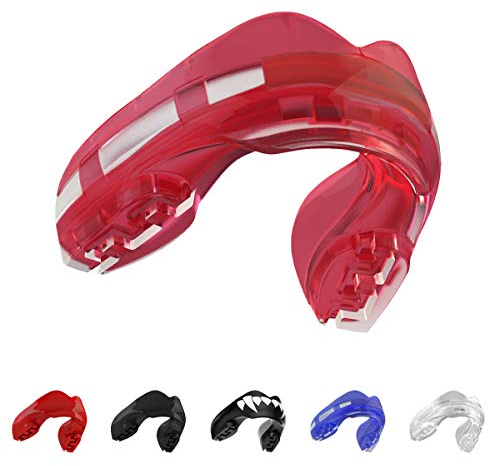 SAFEJAWZ Sport Zahnschutz für Zahnspangen Einheitsgröße Sport Mundschutz Für alle Vollkontakt-Sportarten einschließlich Rugby, MMA, Kampfsport, Kickboxen, Judo, Hockey & Boxen (EIS Rosa)
