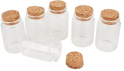 VBS Glasflaschen mit Korken 6 Stück 7,5cm Hoch 80ml