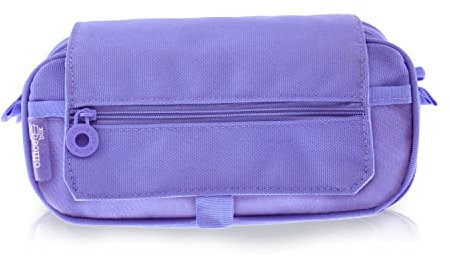 office box Estuche Triple con Tira para Trolley con 3 Grandes Secciones Interiores y Cierre de Cremallera Individual, Horario e identificador (Violeta)