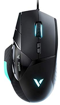 Rapoo VPRO VT900 kabellose Gaming Maus, programmierbare Tasten 12.400 DPI Sensor LED-Multi-Color Beleuchtungssystem ergonomisch für Rechtshänder PC & Mac - schwarz