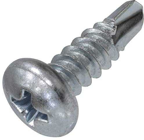 AERZETIX - C44728 - Satz von 100 Blechschrauben selbstbohrende - mit zylindrisch linsenkopf - Ø4.8x16mm - DIN 7504 N - aus verzinktem stahl - mit fußabdruck PH kreuzschlitz - farbe : silber