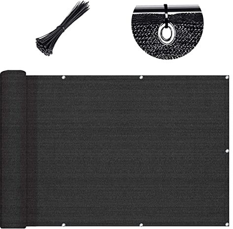 SUNLAX Brise-vue pour balcon - 90 x 40 cm - Filet de blocage à 90 % - Noir