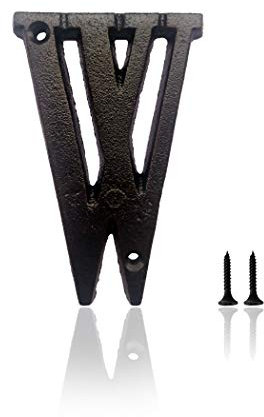 5.5 Inch House Numbers, Cast Iron House Numbers for Outside, Address Numbers for Houses, Farmhouse, Garage, Shop, Offices, Hotel, LETTER W