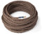 Amarcords - Cable de tela color MARRÓN, trenzado, algodón, 5 metros, con tierra 3x0,75 - Hilo eléctrico textil de color estilo clásico para lámparas bricolaje y iluminación vintage.