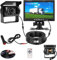 BEYI 1080P Car Reversing Camera Kit - 7 LCD HD Screen IP68 Waterproof Wired Reverse Camera, 12V-24V parking Sensor kit Night Vision Backup Camera with 15M Cable for Vans RV Bus Truck Trailer Campers