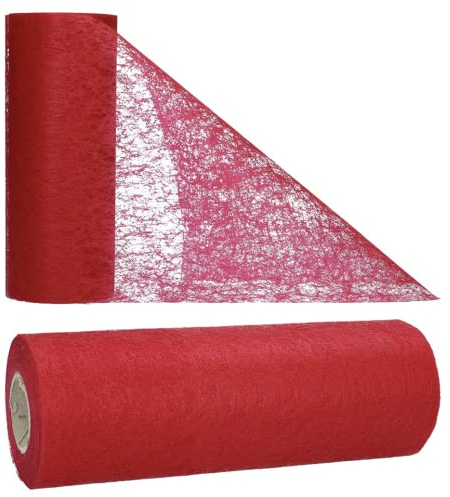 AmaCasa Tischläufer Bordeaux Rot (17,5 cm x 25 m) – Hochwertiges Vliesband für stilvolle Tischdekoration bei Hochzeiten, Geburtstagen & besonderen Anlässen