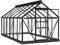 vidaXL Glas Gewächshaus Tomaten Treibhaus Glashaus Tomatenhaus Gartenhaus Pflanzenhaus Frühbeet Garten Anthrazit 155x298x191cm Aluminium