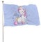 Dekoratives Hausflagge, Hof-Banner, Happy Unicorn Princess-Druck, alle Jahreszeiten, Feiertage, Willkommensflagge, Rasen, hängende Dekoration, 60 x 90 cm