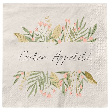 Grafik Werkstatt Servietten mit Spruch groß | 20 Stück | 16,5 x 16,5 cm | grau | guten appetit!