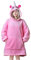 Queenshin Sweat à Capuche Femme Pull Plaid avec Grande Poche Rose Sweat Pour Femme Fille, Douce et Chaude Couverture Fluffy Flanelle Doublé De Sherpa, Taille Unique