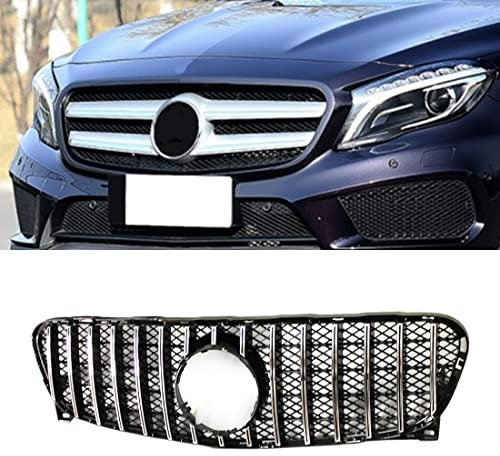 HZTWFC Nero Argento GTR Stile Paraurti Griglia di Ricambio Griglia Del Radiatore per Mercedes Classe GLA X156 2014 2015 2016 GLA180 GLA200 GLA250