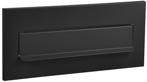 ALSTEN TECH Einwurfklappe Briefeinwurf Briefklappe Schwarz Matt 310x135 - C4 - RAL9017
