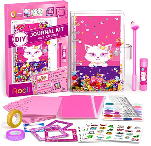 Aocii DIY Journal Kit für Mädchen, Geschenk für 6-14 Jahre alte Mädchen, Scrapbook & Diary Supplies Set, Geburtstagsgeschenke Ideen für Teenager-Mädchen, Handlettering Starter Set