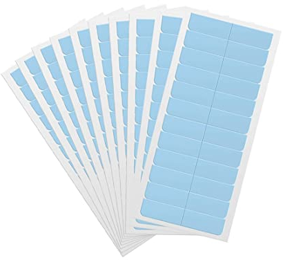 CUHZA 120 Stück Hair Klebeband, Ersatztapes Klebestreifen, Ersatz Tapes für Tape In Hair Extensions Echthaar, Perückenband Doppelseitige Klebebänder (Blau)