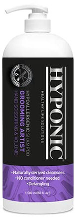 HYPONIC Grooming Artist Shampoo – Hypoallergenes Haustier-Shampoo für Fellpfleger (Tiefenreinigung und Volumen 1.500 ml)
