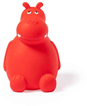 Spardose Sparbüchse Sparschwein Geld sparen in Cooler niedlicher Nilpferd-Form Hippo in Blau, Grün, Rot, Weiss für Kinder von notrash2003 (Rot)