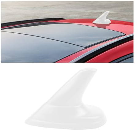 CGEAMDY ABS Haifischflossen-Autos-Antennen Dekoration, wasserdichte Autos Antennenabdeckung, AM Signal Verstaerker Abdeckung Verkleidung für Fahrzeuge(Weiß)