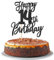 SYKYCTCY 1 Pack Happy 14th Birthday Cake Topper Black Glitter Cheers to 14 Years Birthday Cake Pick 14 Fabulous Cake Decoration for Happy Birthday Theme Anniversary Party Supplies