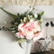 ZYKAA Kamelien-Blumenstrauß, künstliche Pfingstrosen-Blume, künstliche Seide, Begonie, Blaue Rose, Brautjungfern-Blumenstrauß, Heimblumen, Rosa