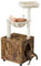 Abician Cache-litière Maison de Toilette pour Chat 125cm avec Niche Panier Griffoirs Brun Rustique