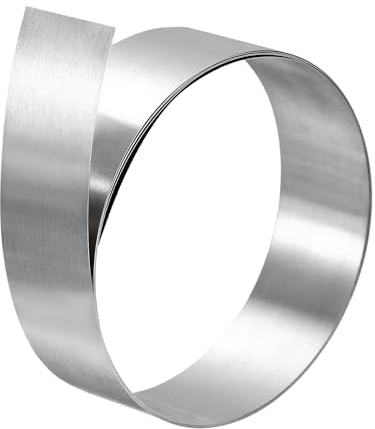 sourcing map 304 Stainless Steel Foil Roll,0.5mm x 20mm x 1M Polished Finish Metal Strip Plate Sheet for Crafts, Electronic Equipment, Silver Tone