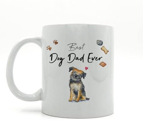Image Industry Best Dog Dad Border Terrier Ceramic Mug - Gift for Him - Coffee Mug - Coffee Lovers - Dog Dad