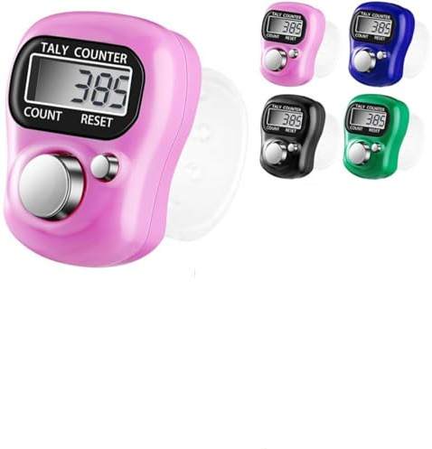 Digital Finger Ring Tally Counter, LCD Electronic Digital Display, Colorful Tasbeeh Counter, Convenient Handheld Counter for Goods Counting, Tracking, Recording, Golf, Lap & Knitting (1Pcs)