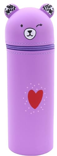 CYGMRFH Kawaii Federmäppchen, 2 in 1 Stifteköcher Schön Stehendes Mäppchen Bär Bleistifthalter Schulbedarf Schreibtisch Organizer für Kinder Studenten Erwachsene Schule Büro…