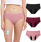 OEIOEI Periodenunterschwäsche Starke Blutung Perioden Unterhosen Auslaufsicher Menstruation Slip 3 Pack (XL, Schwarz/Rosa/Weinrot)